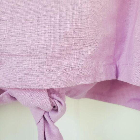 Express x Rocky Barnes Tie Front Cropped Top Lilac Purple Women's Size XS - Picture 6 of 7